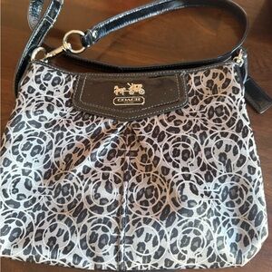 Coach Monochrome Patterned Shoulder Bag